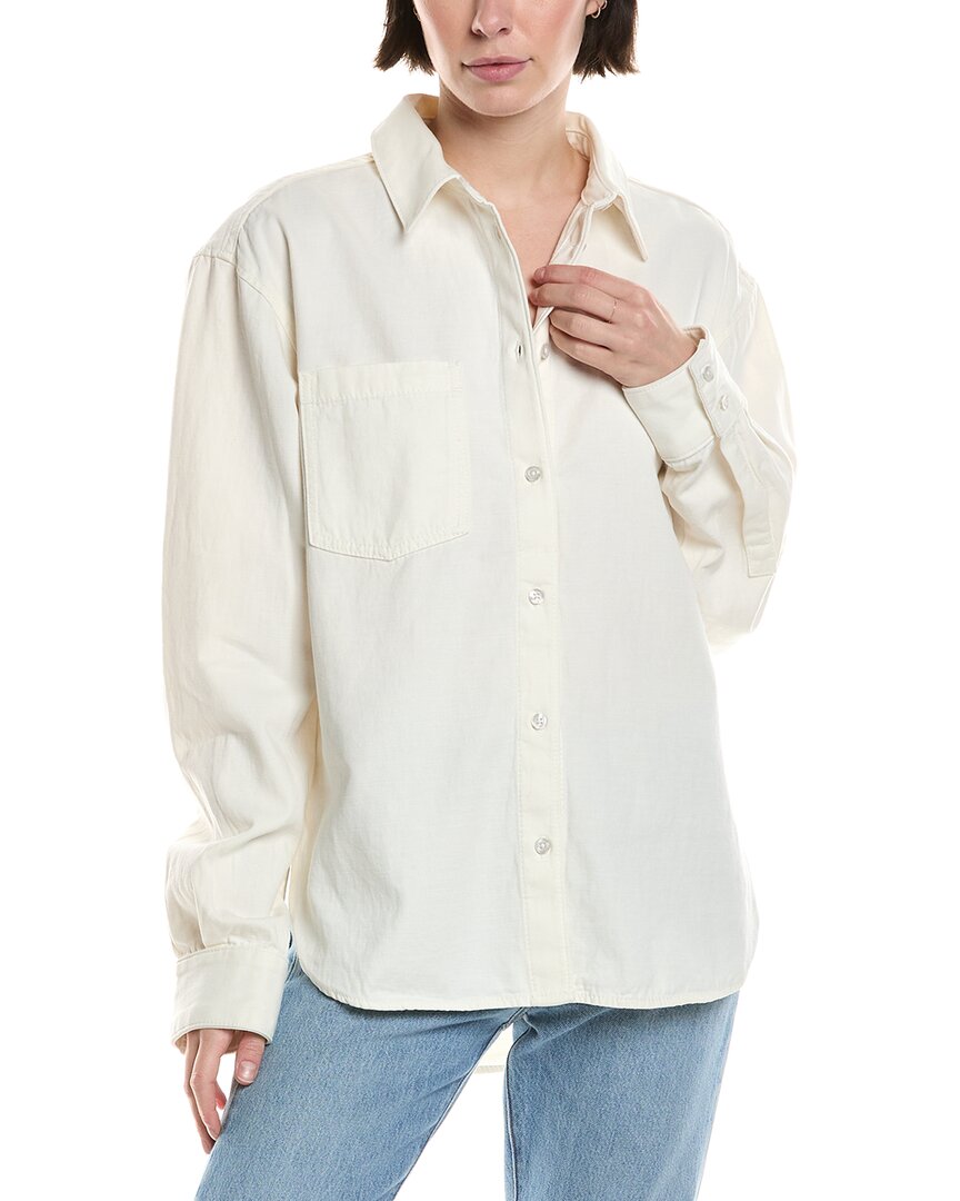 7 For All Mankind Easy Linen-Blend Shirt White