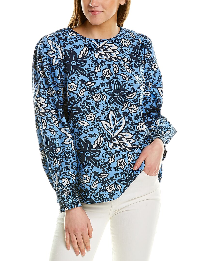 Sail To Sable Smocked Top Regular 0 (XS) Blue
