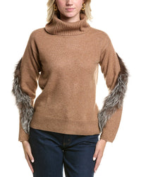 Meir Cowl Cashmere Sweater Brown Multi