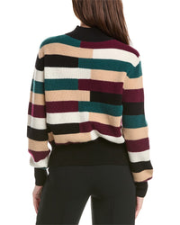 Elie Tahari Balloon Sleeve Mock Neck Cashmere Sweater