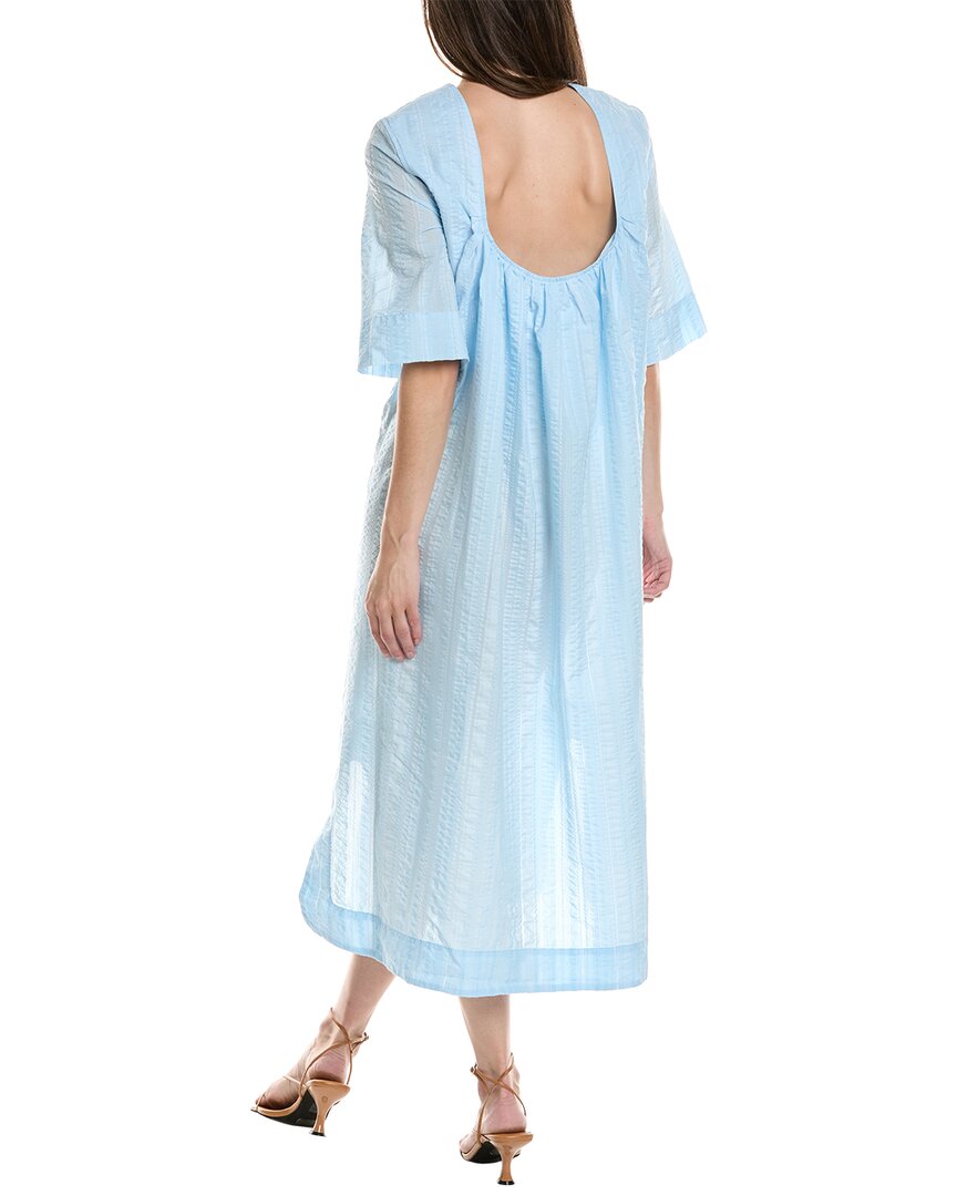 Ganni Seersucker Check Maxi Dress