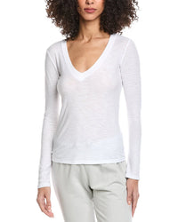James Perse Womens Deep V-Neck Top, 3