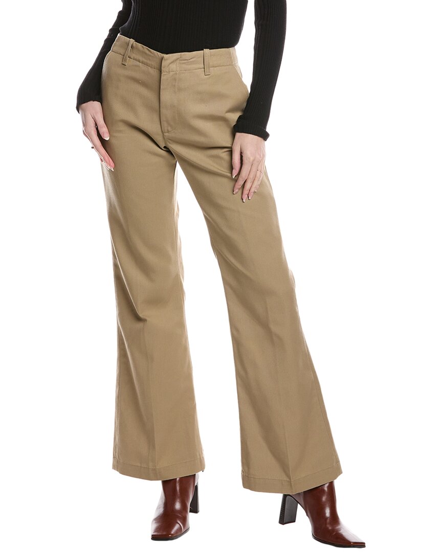 Re/Done Mid-Rise Flared Trouser Khaki Jean Brown Multi