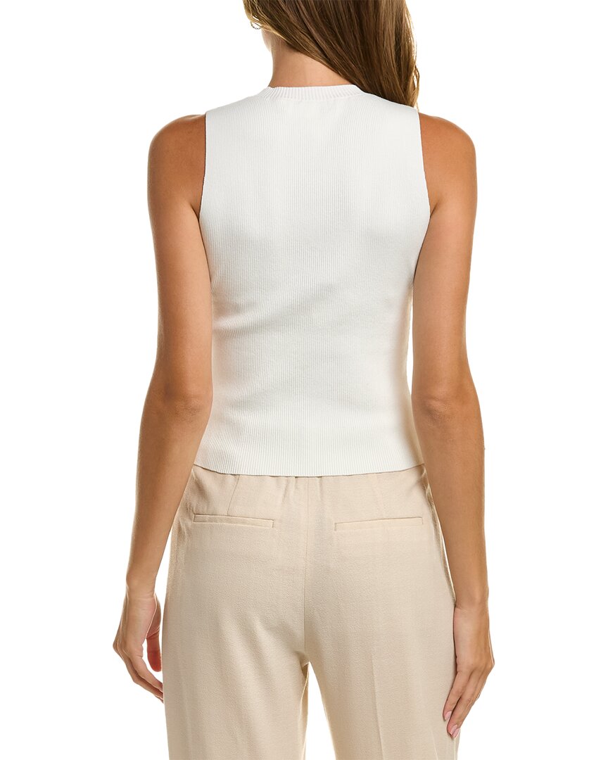 Oscar de la Renta Oscar De La Renta Womens  Silk-Blend Rib Tank, S, White
