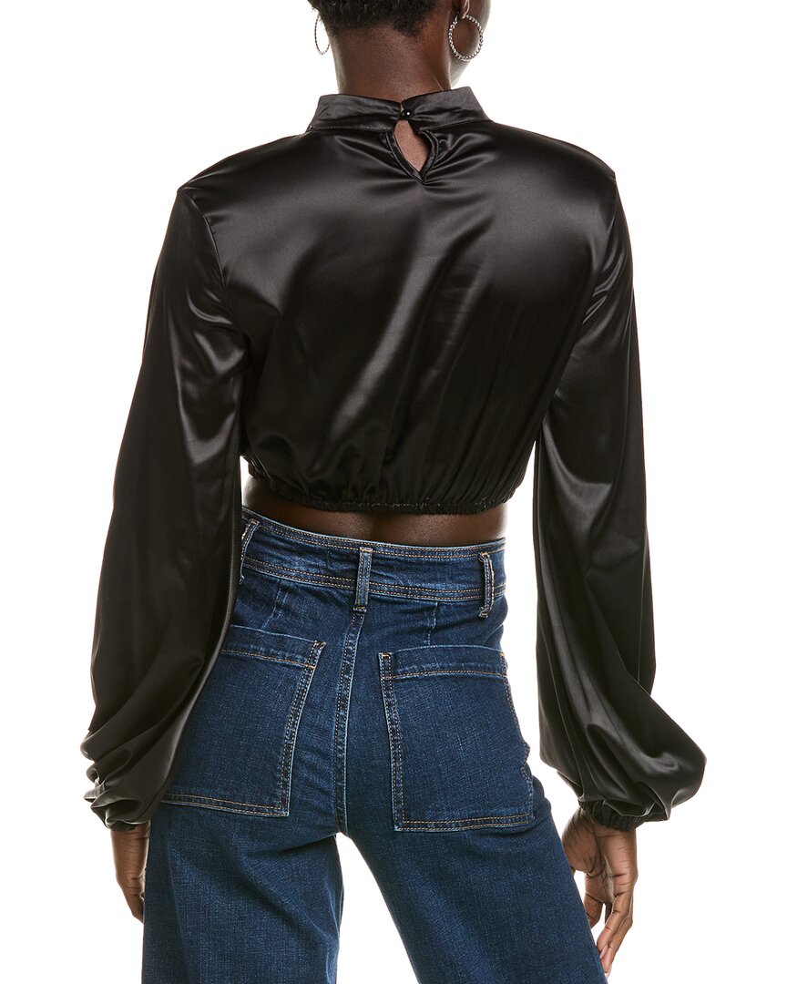 To My Lovers Mock Neck Crop Blouse