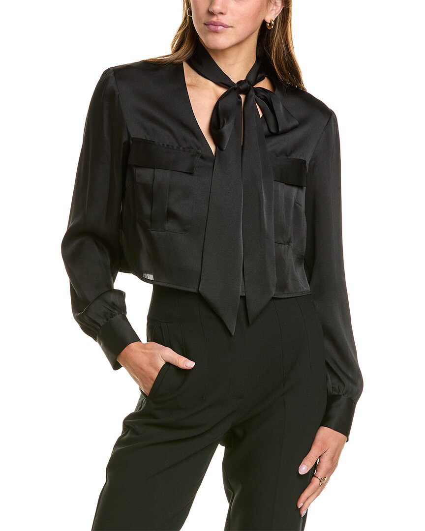 Bcbgmaxazria Blouse Black Regular 00 (XXS)