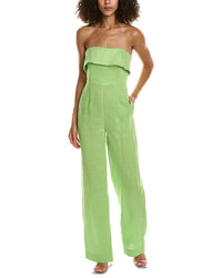 Nicholas Chesa Linen Jumpsuit Green 0
