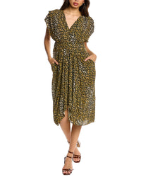 Isabel Marant Almeya Midi Dress Brown Multi