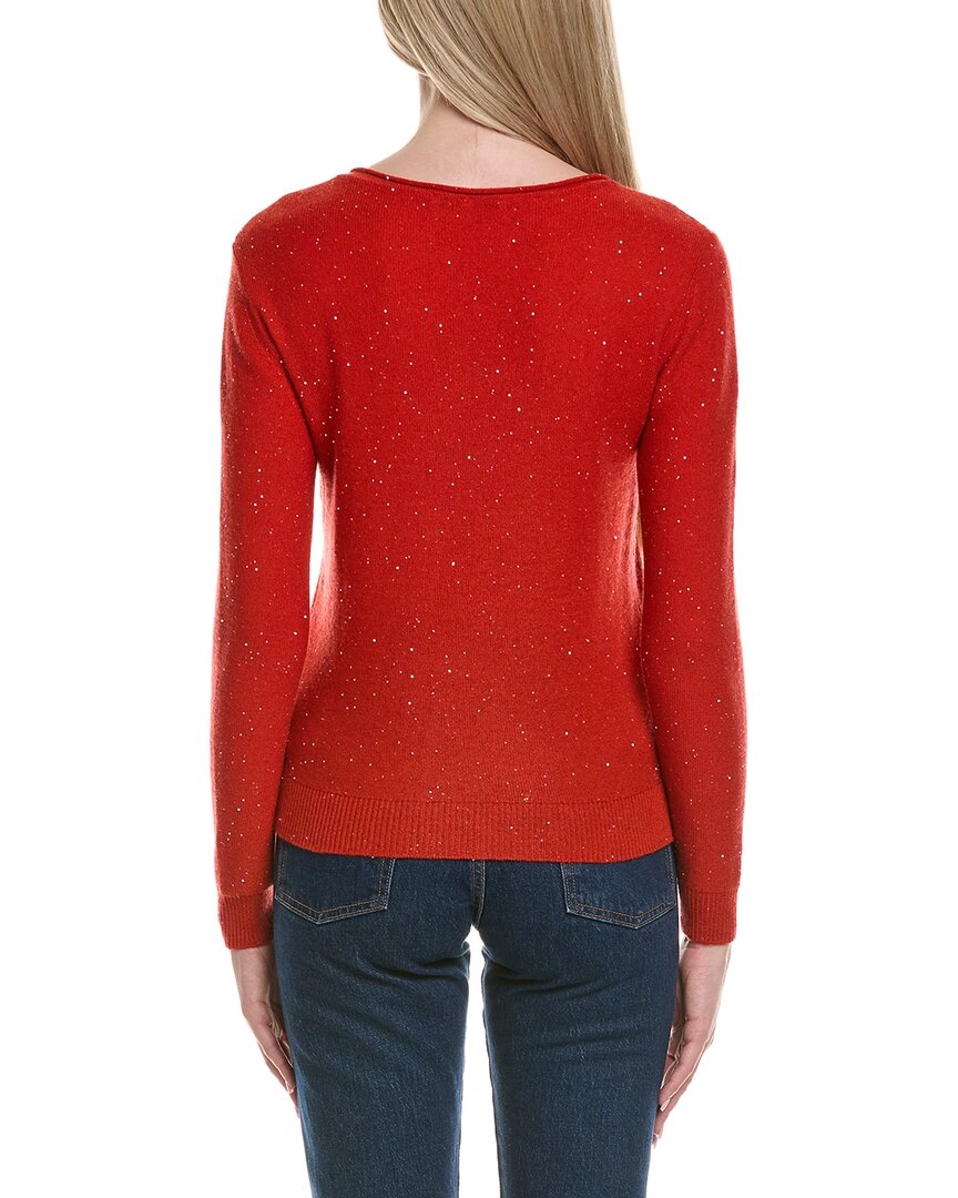 Sofiacashmere Sequin Deep V Wool & Cashmere-Blend Sweater