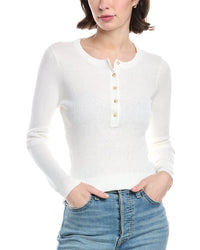 Enza Costa Knit Linen-Blend Henley White
