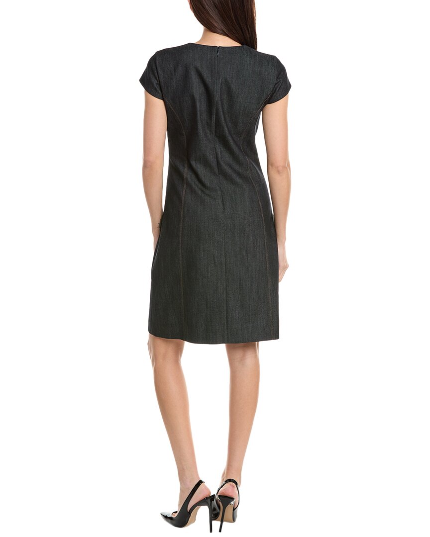Elie Tahari Denim Fit & Flare Zip Shift Dress