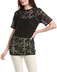 Valentino Wool & Silk-Blend Top Black