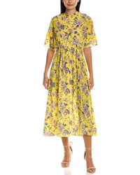 Les Rêveries V-Back Silk Maxi Dress Yellow