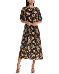 Les Reveries V-Back Silk Maxi Dress Black