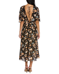 Les Reveries V-Back Silk Maxi Dress