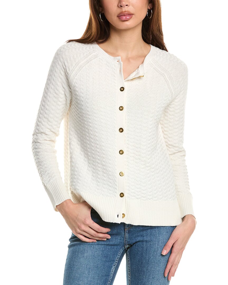 Hannah Rose Button Arrow Stitch Reversible Cashmere-Blend Cardigan