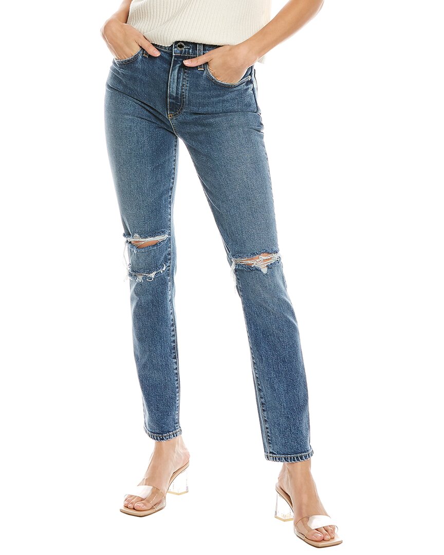 Le Jean Vivie Lina Wash Slim Stovepipe Jean Blue