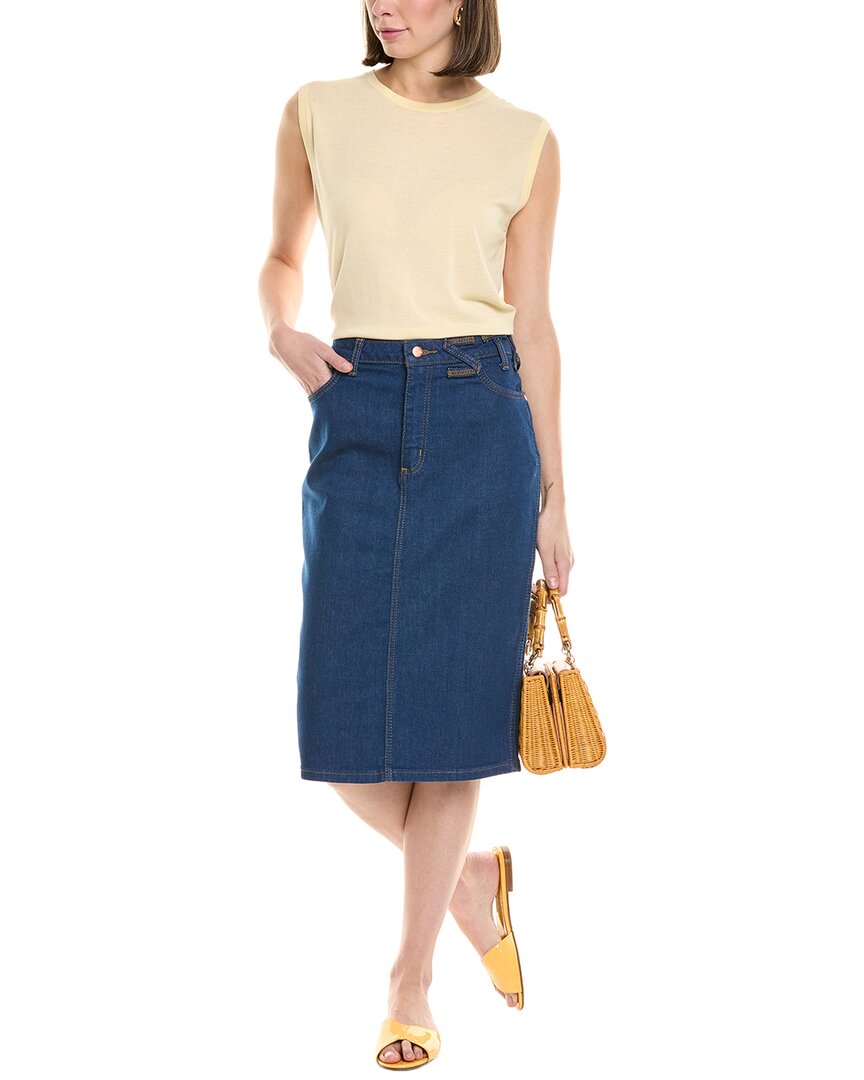 Staud X Wrangler The Pencil Skirt Blue