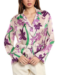 Juan De Dios Noches De Luna Silk Shirt Purple