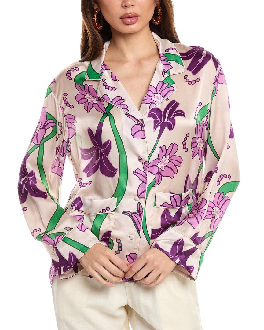 Juan De Dios Noches De Luna Silk Shirt Purple