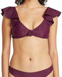 Tanya Taylor Orelia Bikini Top Navy