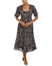 Celina Moon Tiered Midi Dress Regular 4 (S) Blue