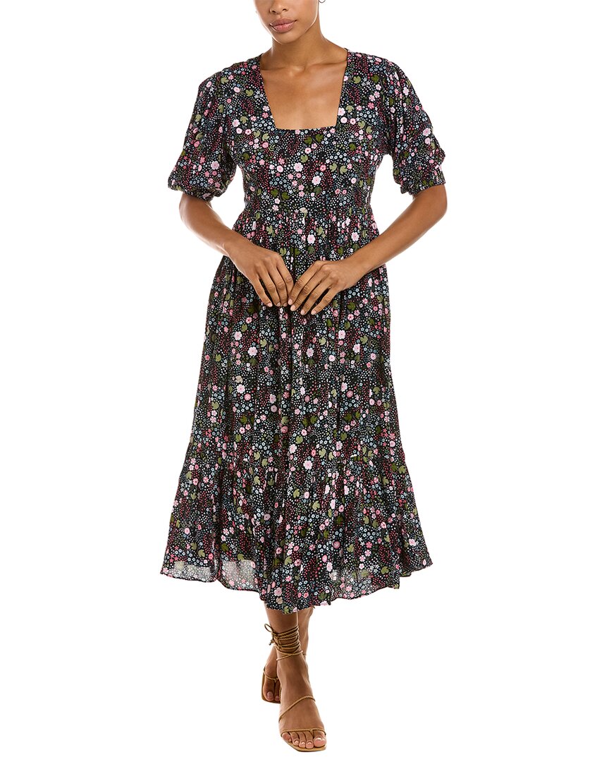 Celina Moon Tiered Midi Dress Regular 4 (S) Blue