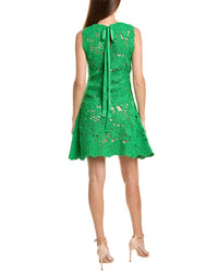 Oscar De La Renta Birdsnest Poppies A-Line Dress