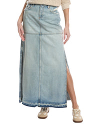 Re/Done Mid-Rise Split Skirt Blue Regular 00 (XXS)