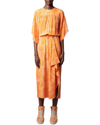 Zadig & Voltaire Rusty Silk Maxi Dress Orange