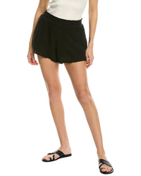 Michael Stars Womens Peggy Smocked Waist Short, Xl, Black