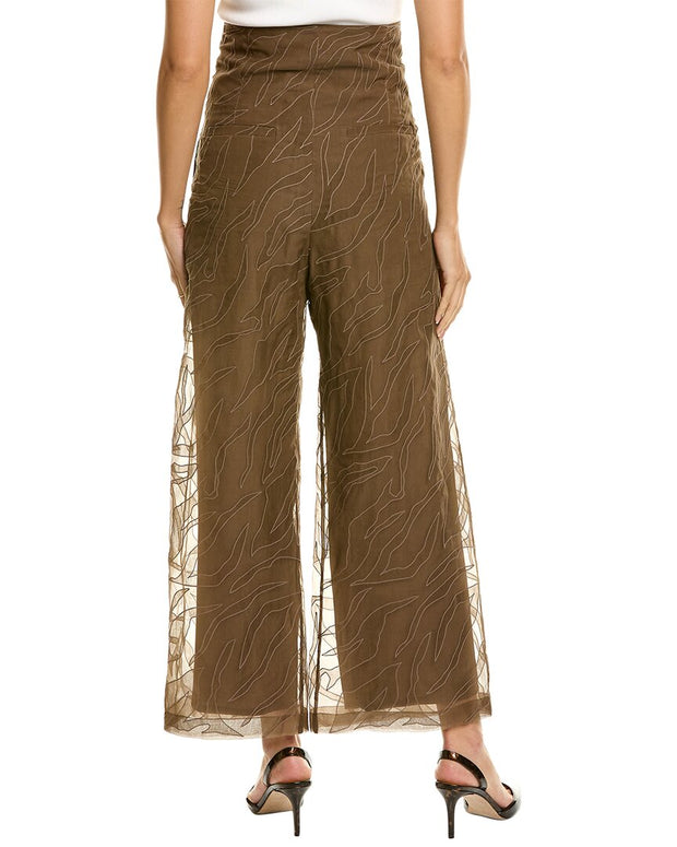 Brunello Cucinelli Embroidered Silk Pant
