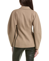 Ganni Twill Suiting Wool-Blend Blazer