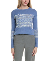 Sofiacashmere Fairisle Crewneck Wool & Cashmere-Blend Sweater
