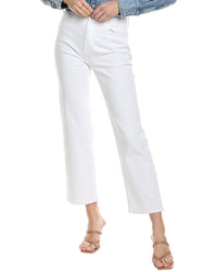 Hudson Jeans Rosalie White High-Rise Wide Leg Jean 32" Waist White