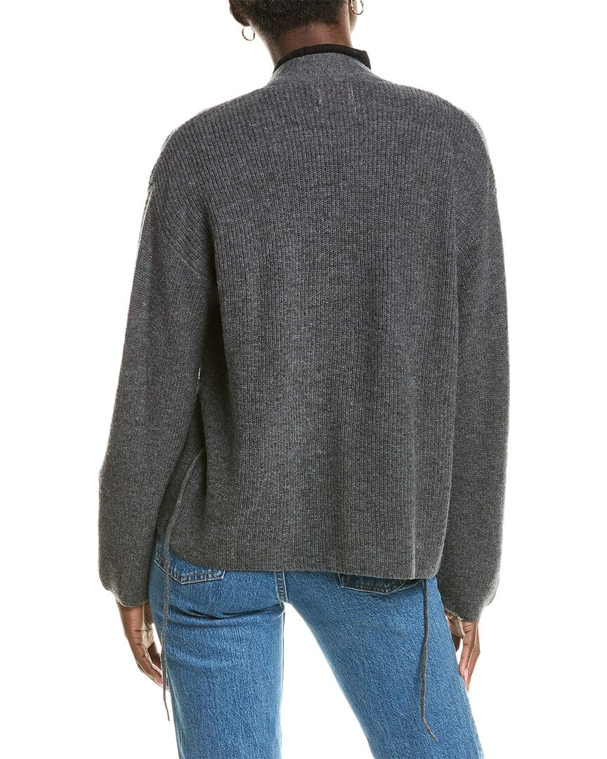 Brodie Cashmere Wool & Cashmere-Blend Ribbed Wrap Cardigan