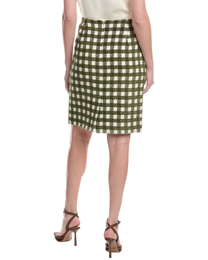 Oscar De La Renta Chenille Tweed Silk-Lined Wool-Blend Pencil Skirt