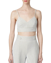 Carolina Herrera Cropped Bustier Green