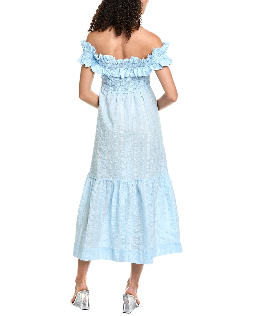 ganni check maxi dress Ganni + Seersucker Check Maxi Dress