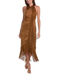 Bcbgmaxazria Fringe Cocktail Dress Brown Multi Regular 00 (XXS)