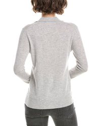 Incashmere Braided Trim Cashmere Polo Sweater