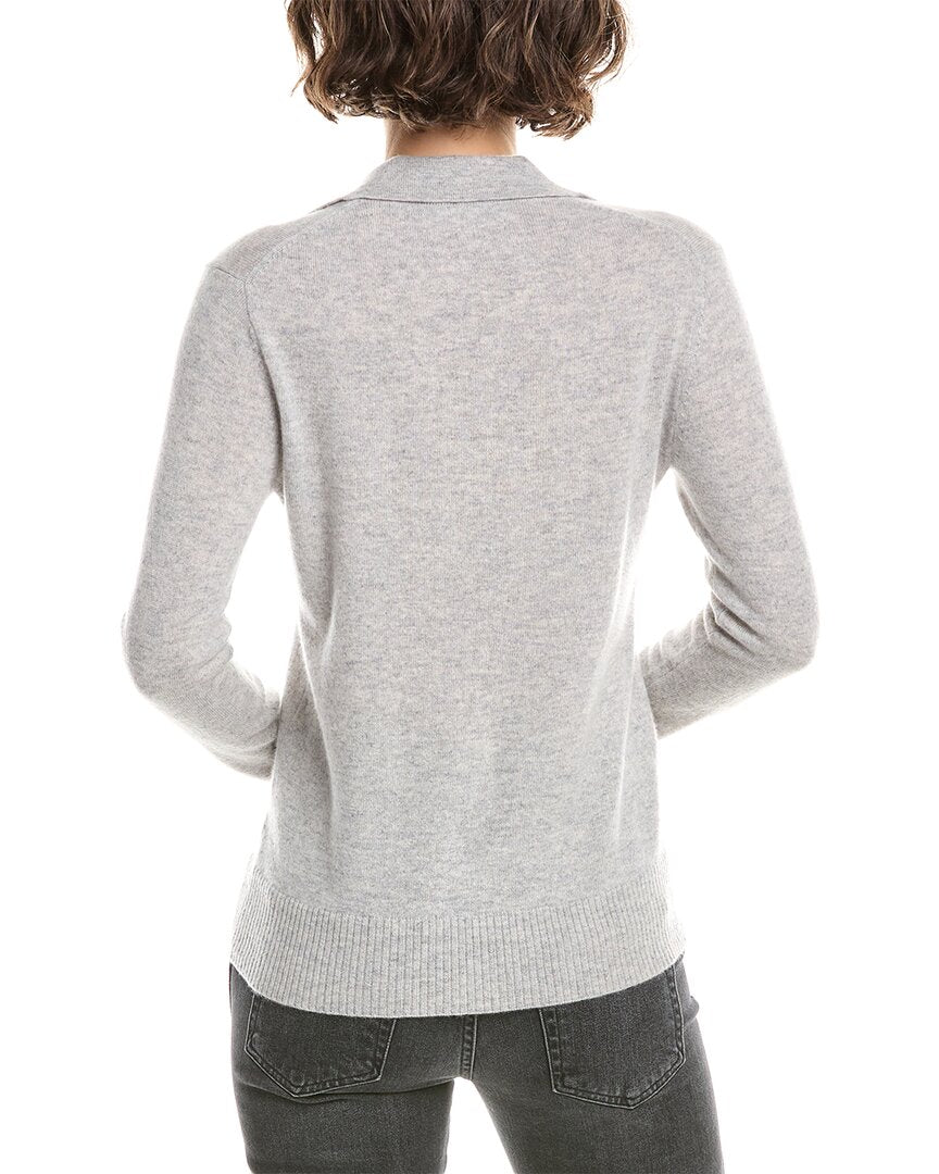 Incashmere Braided Trim Cashmere Polo Sweater