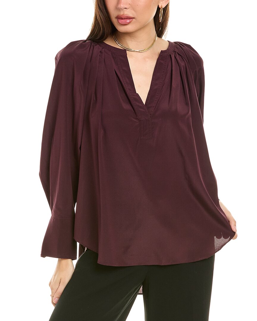 A.L.C. Nomad Silk-Blend Blouse Brown