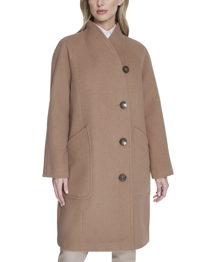 Cole Haan Chevron Textured Wool-Blend Jacket