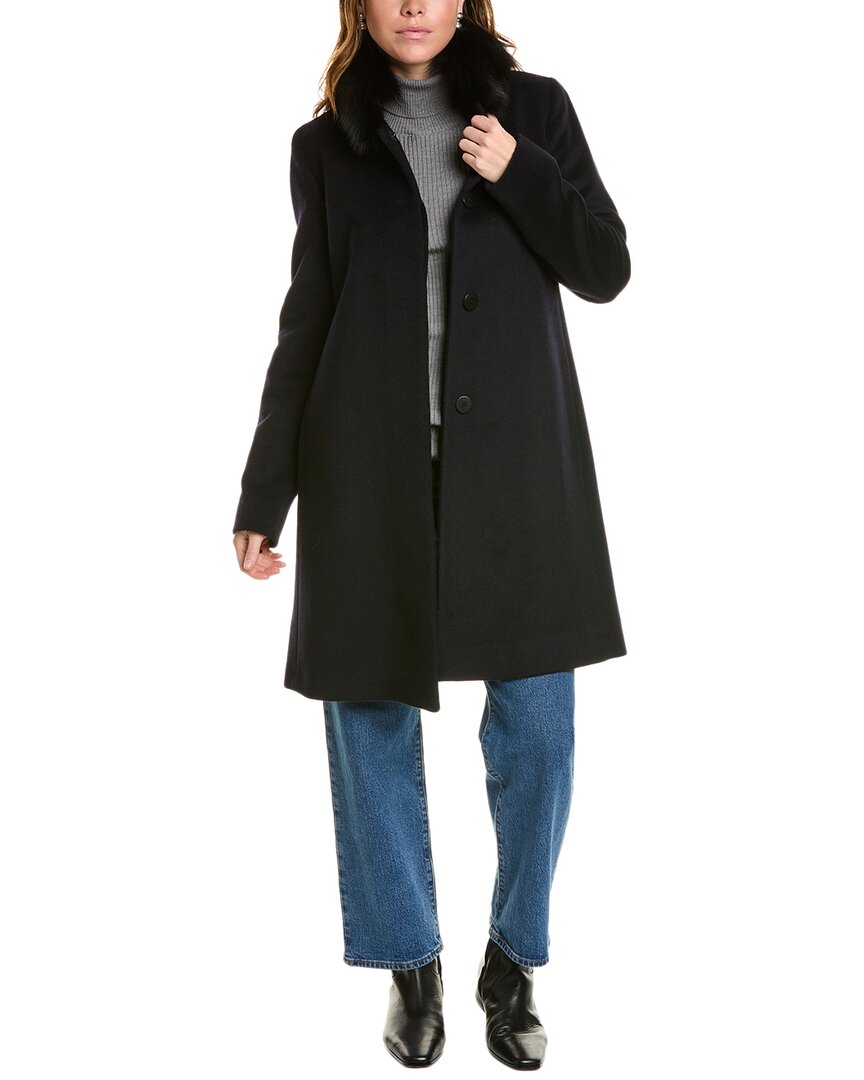 Fleurette Long Wool-Blend Coat