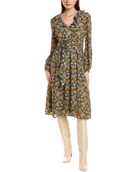 Traffic People Cinch Midi Dress Regular 0 (XS) Green