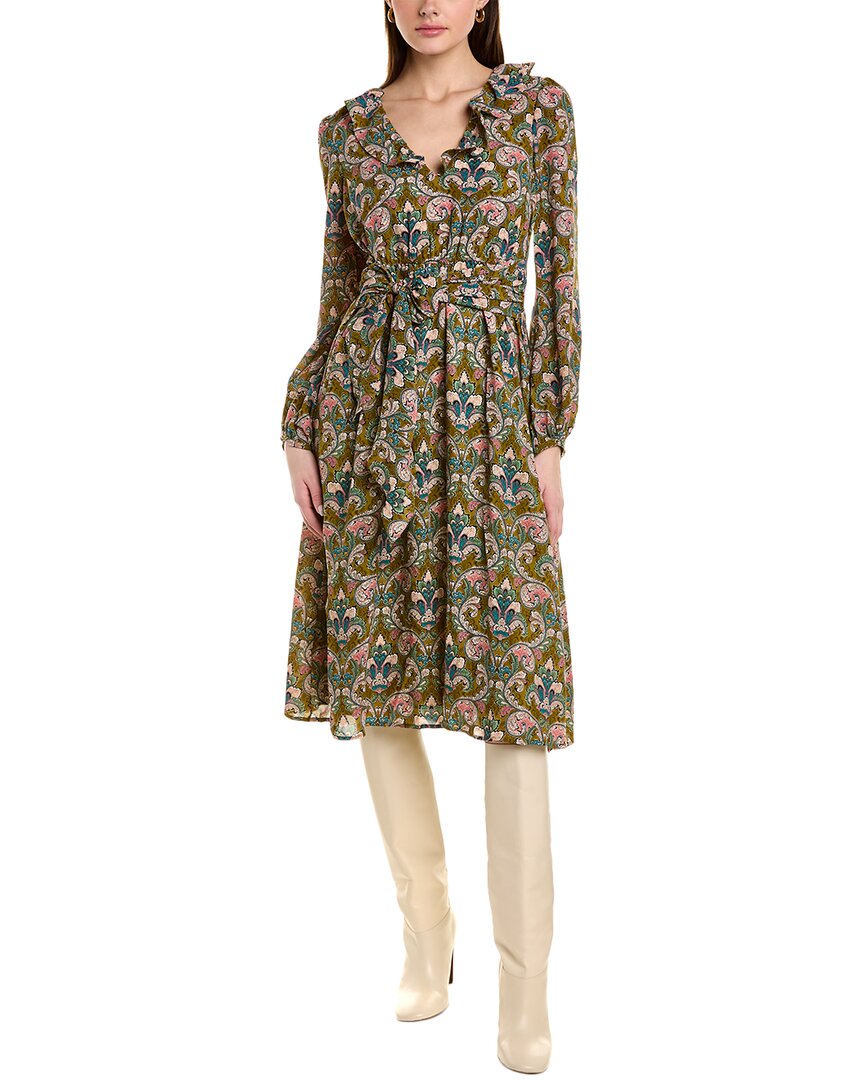 Traffic People Cinch Midi Dress Regular 0 (XS) Green