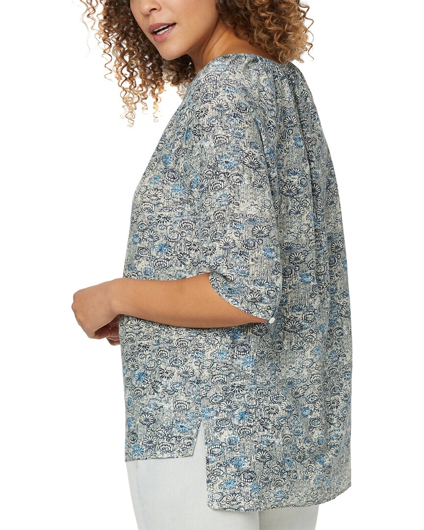 Nydj Button Down Silk-Blend Peasant Blouse