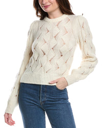 Rebecca Taylor Alpaca Chainette Wool & Alpaca-Blend Sweater White