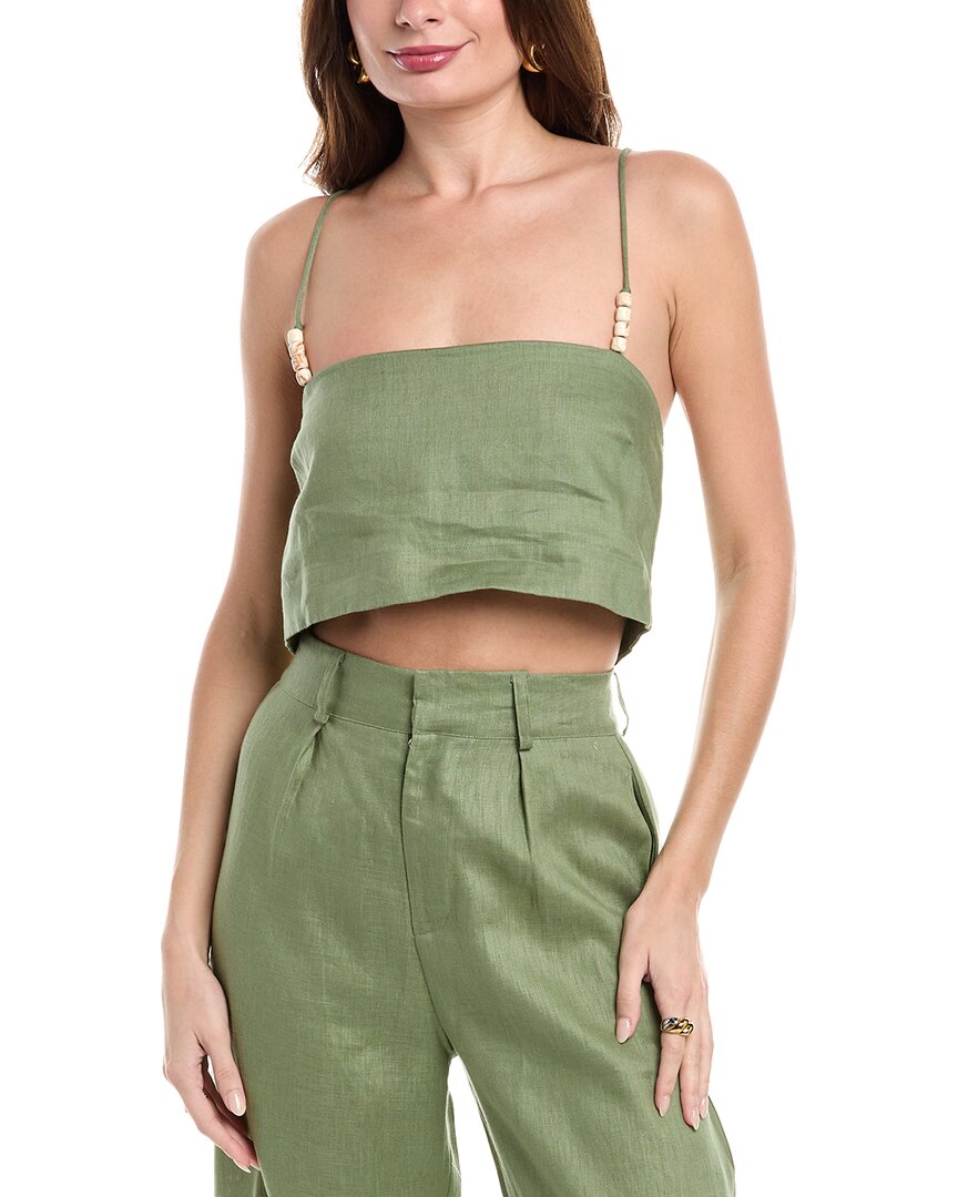 Faithfull The Brand Chianti Linen Top Green